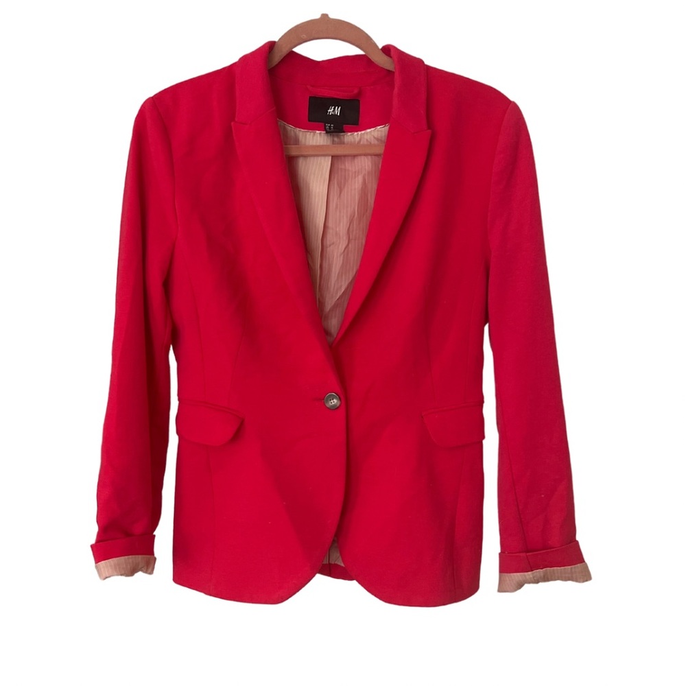 💖 H&M Bright Pink Fitted Blazer - Size 10 💖
